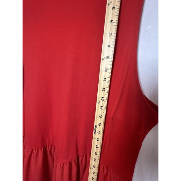 Women's Maxi A-Line Dress - A New Day Red Mock Sleeveless New Plus Size 3X - Picture 9 of 13
